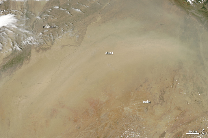 Dust Storm Over India and Pakistan in 2010